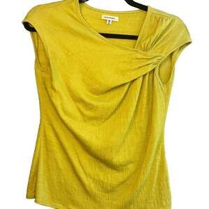 Max Studio Chartreuse Green/Yellow Textured Sleeveless Top XS